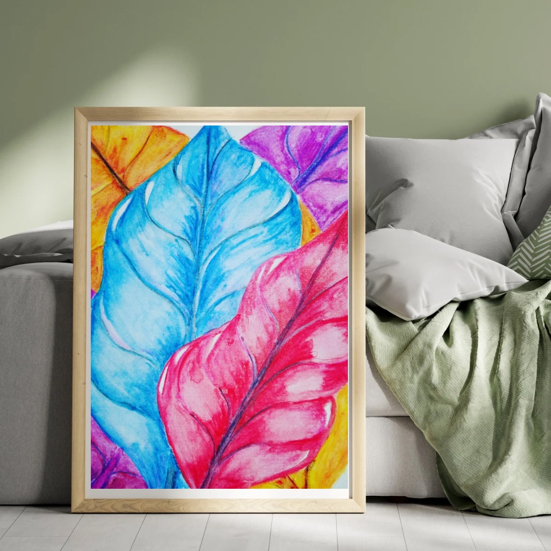 Colorful Leaf Art Print